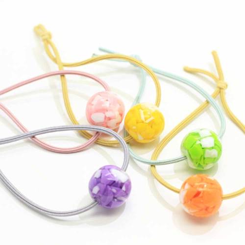 Couleur Perles Rondes Élastique Bande De Cheveux Cravate Femmes Filles Simple Mode Chouchous Cheveux Titulaires De Queue De Cheval Accessoires De Cheveux