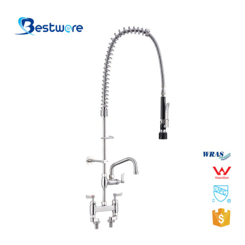 Lead Free Stainless Steel Duel Handle Kitchen Faucet