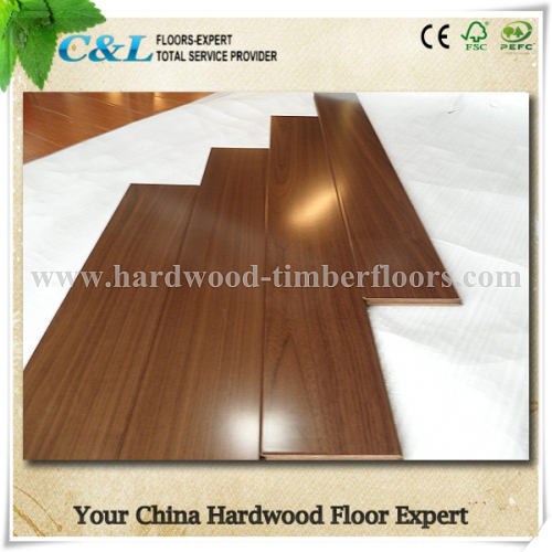 C&L matte smooth black walnut engineered wood flooring