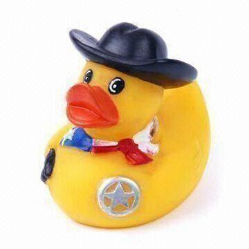 Farm Cowboy Rubber Bath Duck Toy with Hat, Good for Farm Fromotional