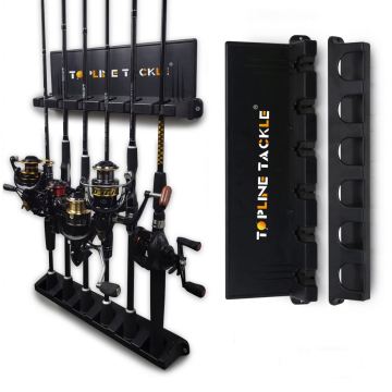Wall Mounted 6-Hole Fishing Rod Rack - Topline Vertical Garage Storage Racks