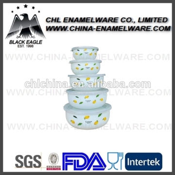 Size assorted 5pcs enamel storage pot
