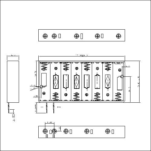 8 PIECES AA Battery Holders BBA-AA-8-150-A