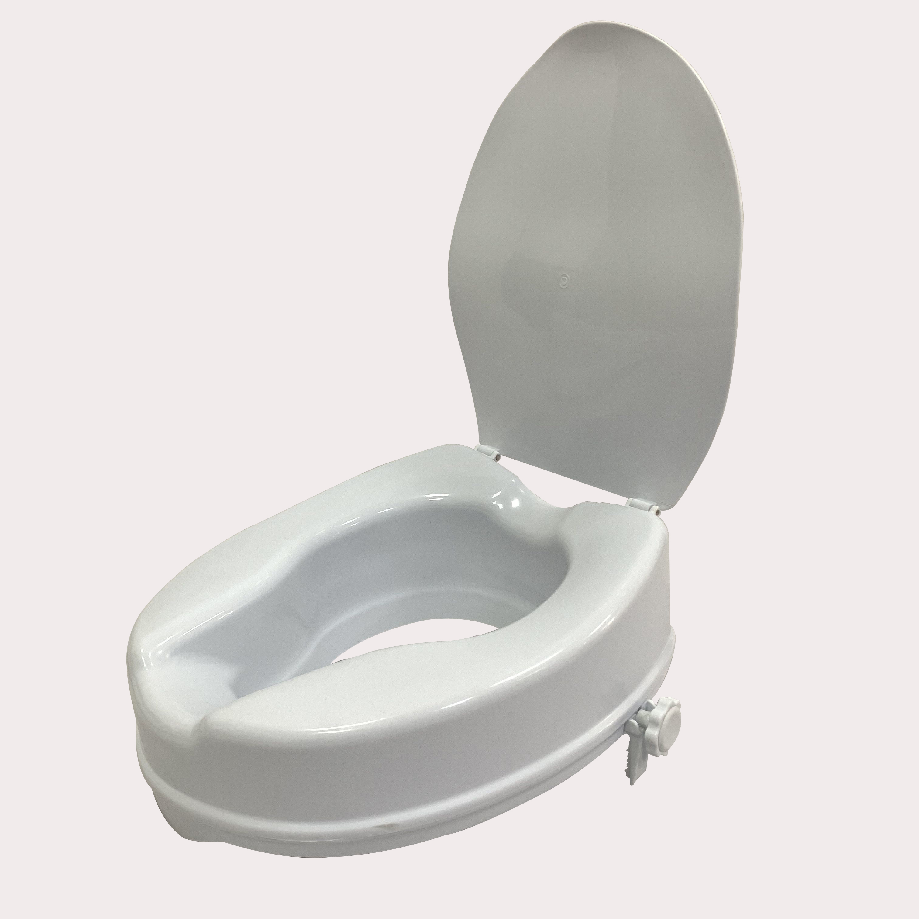 Asiento de inodoro elevado con tapa, 4 pulgadas blancas