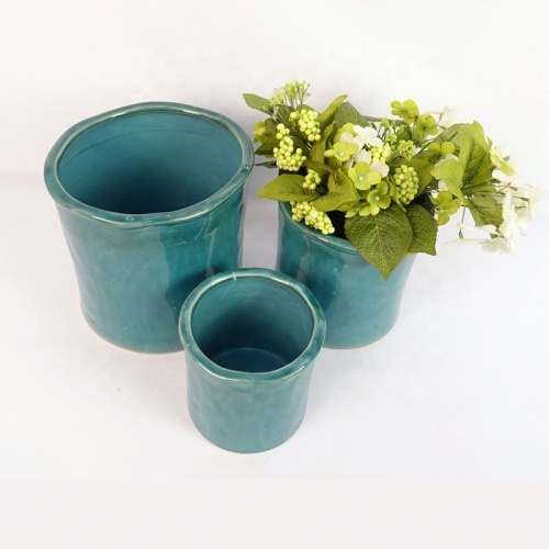 Mini potes de cerámica azul baratos