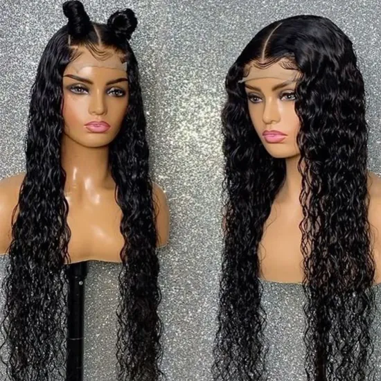 Unprocessed Brazilian Human Hair Lace Wig Vendors Water Wave Wigs OEM Virgin Cuticle Aligned Full Swiss Lace 100% Human Hair Wig