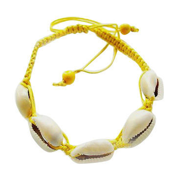 Lovely Cute Shell/Bright Yellow Candy Color Braided Shell Bracelets, OEM/ODM Orders are Accepted