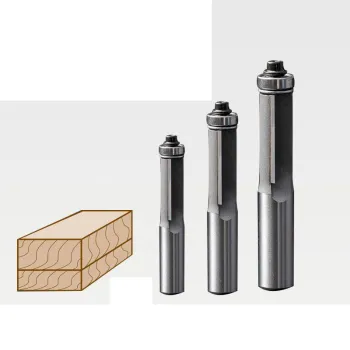 1/4 & 1/2 Inch Shank Two-Flute Carbide Trim Cutting Tool with Ball Bearing Guides