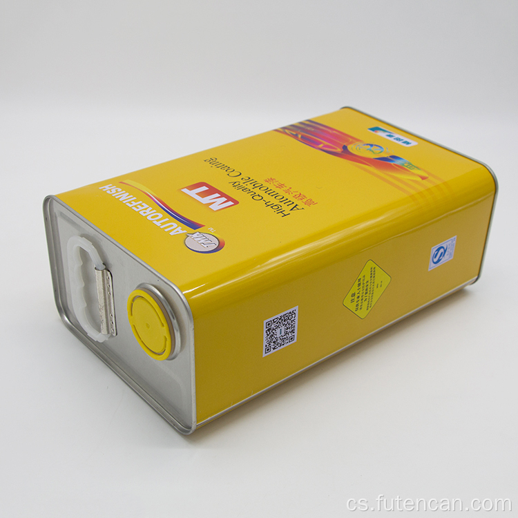 Čtvercová kovová nádoba na autolaky