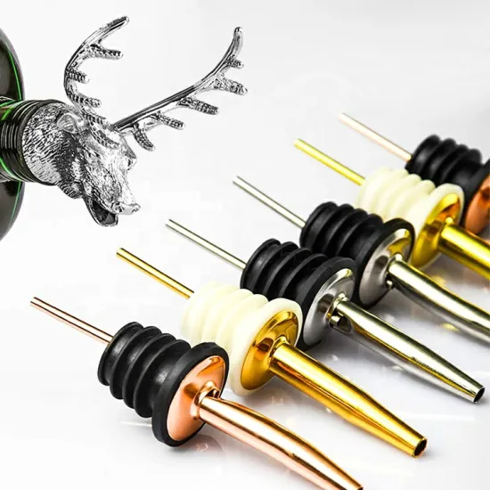 Glasses Cork Stainless Steel Olive Oil Pourer & Wine Spout Dispenser for Wine Bottles