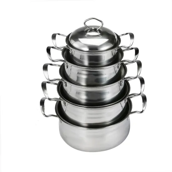 10PCS Hot Style Wholesale Stainless Steel Belly Soup Pot Kitchenware Cooking Casserole Set