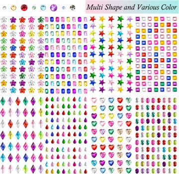 Customizable 3D Face Stickers: Crystals, Rhinestones, and Body Adhesive Gems