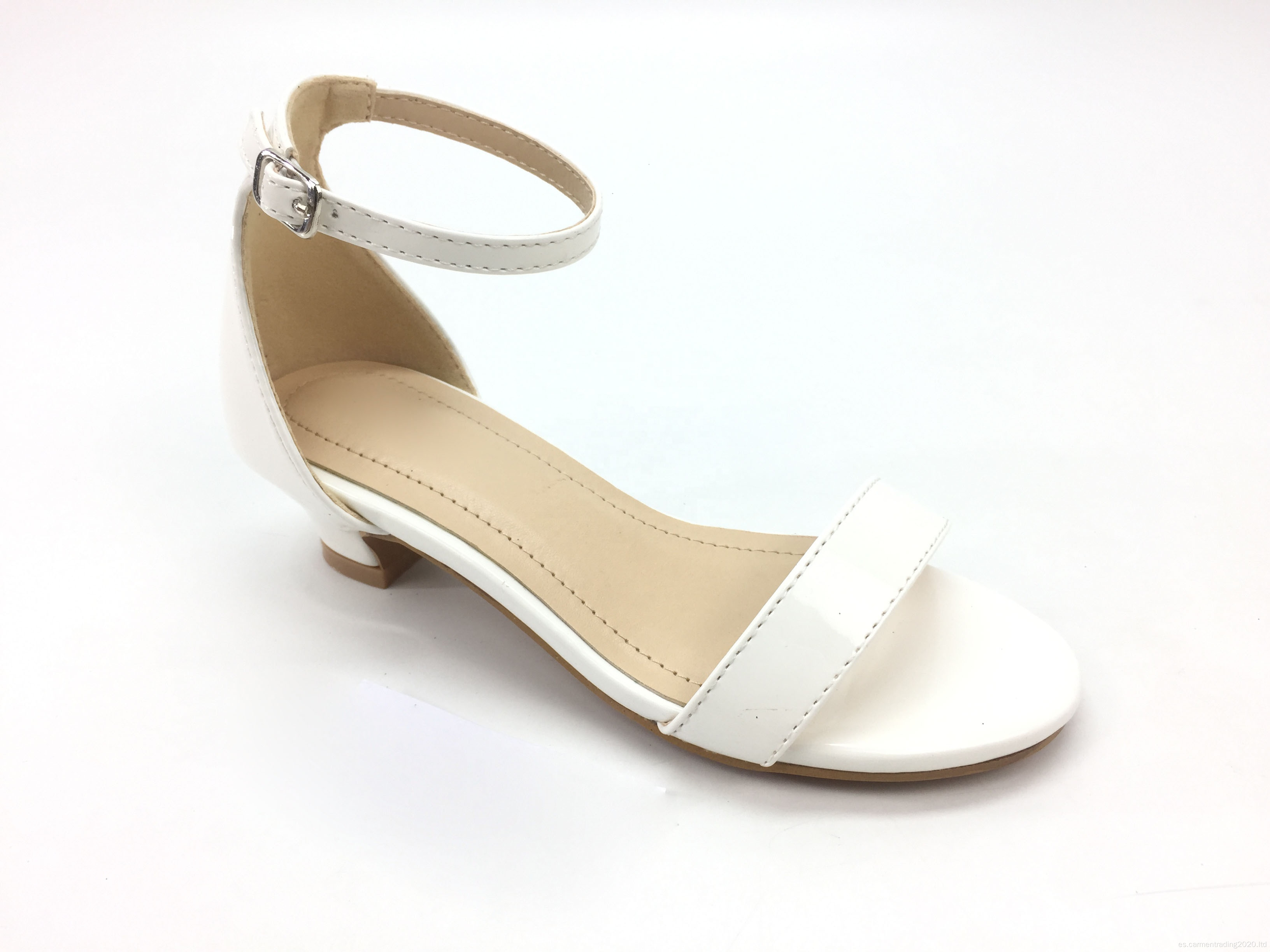 Sandalias de niños de tacón de tobillo superior de tobillo de tobillo de plato