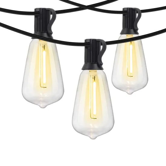 50ft Vintage LED Edison Bulbs String Lights 2700K Warm White 120V US Plug for Restaurant & Outdoor