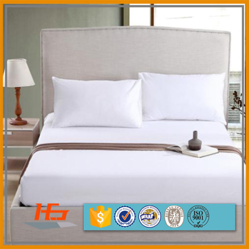 Hotel Twin Size Bed White 100% Cotton Fitted Sheet with Elastic