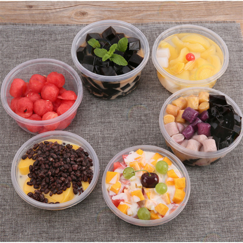 Take Away Plastic Salad Bowl with Lid Fruit Salad PET Bowl Salad Factory