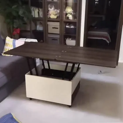 Shunde Foshan Retro Industrial Lift Top Wooden Legs Coffee Table