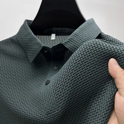 Custom Summer New Men's Hollow Breathable Business Polo Shirt