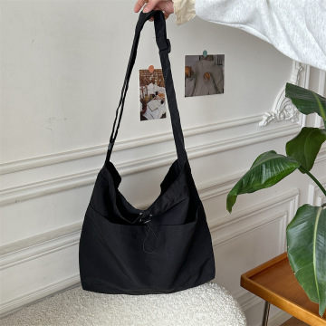 カスタムブラックトレンディな再利用可能なポリエステルスリングショッピングバッグ