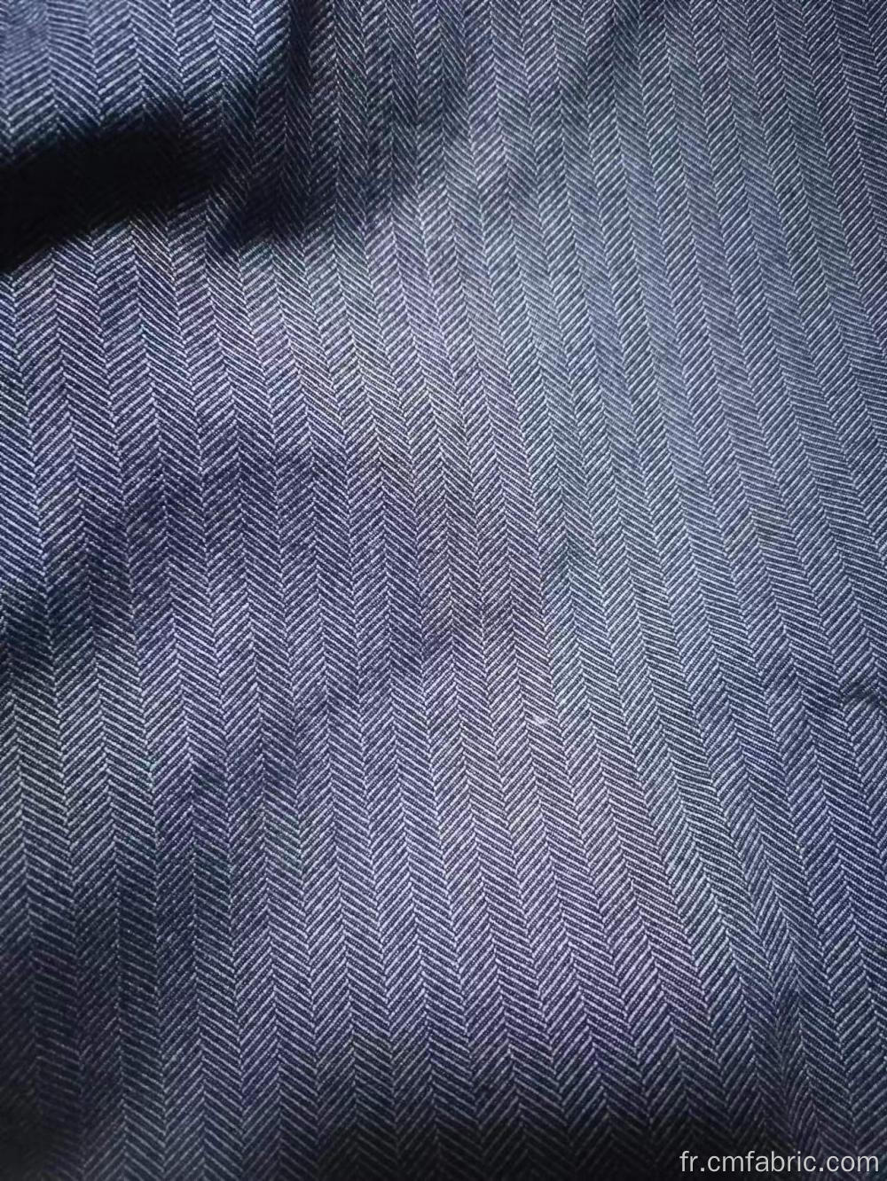 Tissu à chevrons teint en fil à rayons en polyester tissu