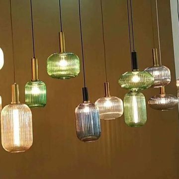 Contemporary Sophistication Indoor Hanging Wire Glass Chandelier Pendant Light