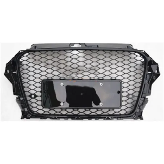 Gloss Black Honeycomb Front Bumper Grille for Audi A3 2014-2016 RS3 Racing Accessory