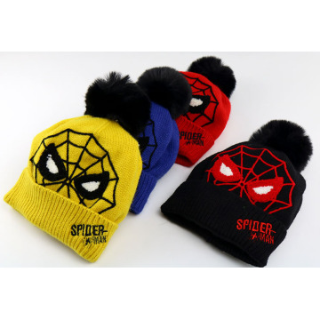 Spiderman knitted hat for winter kids