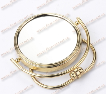 Gold-plated metal table mirror