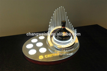 Wishkey bottle display stand,acrylic LED wine bottle display stand