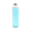 Klare hexagonale Glasflasche 300 ml mit Aluminiumkappe