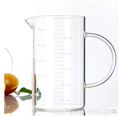 350ml Handle Clear Glass Measuring Drinking Cup