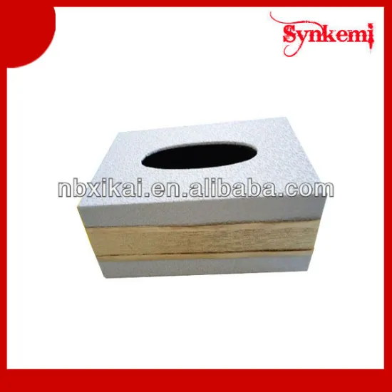 Wooden tissue box holder