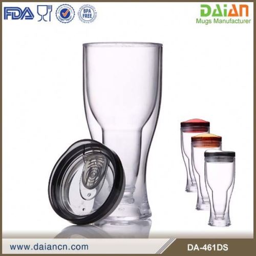 New design 14OZ Popular double wall plastic drinkware for beer