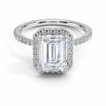 5 CARAT Emererd Diam Diamond Halo လက်စွပ်