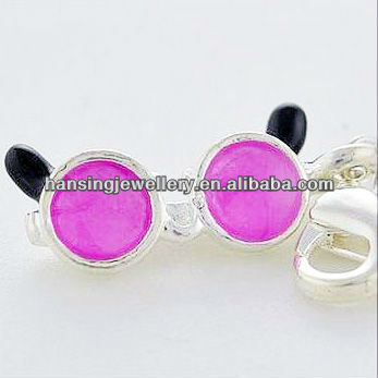 wholesale pink enamel baby glasses pendant