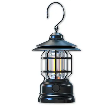 Warsun IP44 200Lm LED & Tungsten Wire Iron Art ABS/PS Retro Lantern Style Outdoor Camping Light