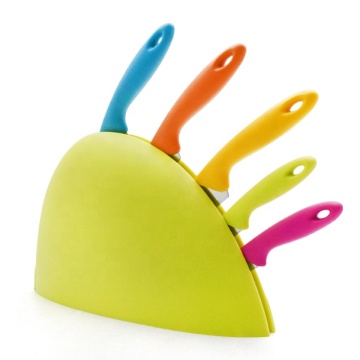 Best Stainless Steel Kitchen Knife Set with Colorful Handles - 5pcs Set