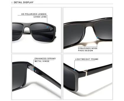 KINGSEVEN Men's TR90 Polarized Mirror Square Sunglasses - Gafas N730