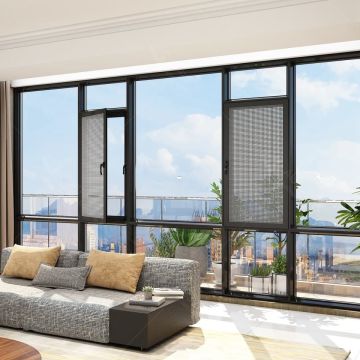 Insulated Aluminum Casement Window with Security Mesh
