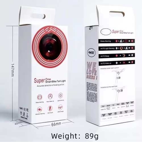 બાઇક ટેઈલ લાઇટ એમટીબી રોડ બાઇક નાઇટ સાયકલિંગ રીઅર લાઇટ સ્માર્ટ બ્રેક સેન્સર ચેતવણી લાઇટ વોટરપ્રૂફ સાયકલ એસેસરીઝ