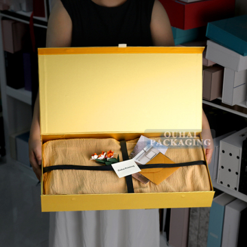Wholesale Custom Gold Stamping Logo Formal Dress Packaging Boxes with Bags