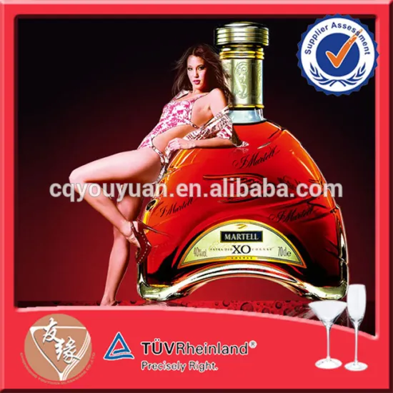 Empty XO Wine Bottle Crystal Glass Bottle 700 ML Round Bottle Cork