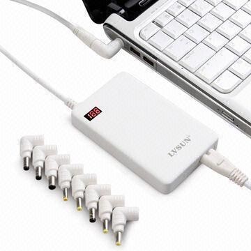 Ultra-slim Universal Laptop AC Adapter with Digital LED Display, 2.1A USB Output Fast Charging