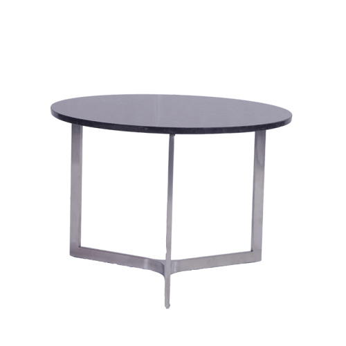 Moderne ronde marmeren salontafel van roestvrij staal