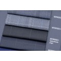 Grey Windowpane Machine Washable Wool Fabric