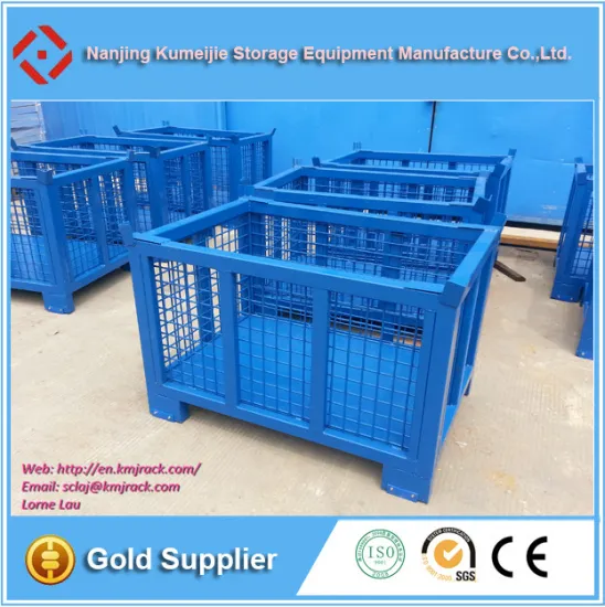 Powder Coated Warehouse Folding Steel Welded Wire Mesh Box