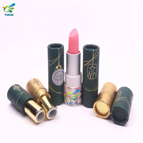 Customized design recycled pink paper tube paper lipstick tube packaging