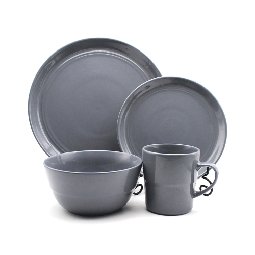 8-10 &quot;set makan malam gaya stoneware Eropah