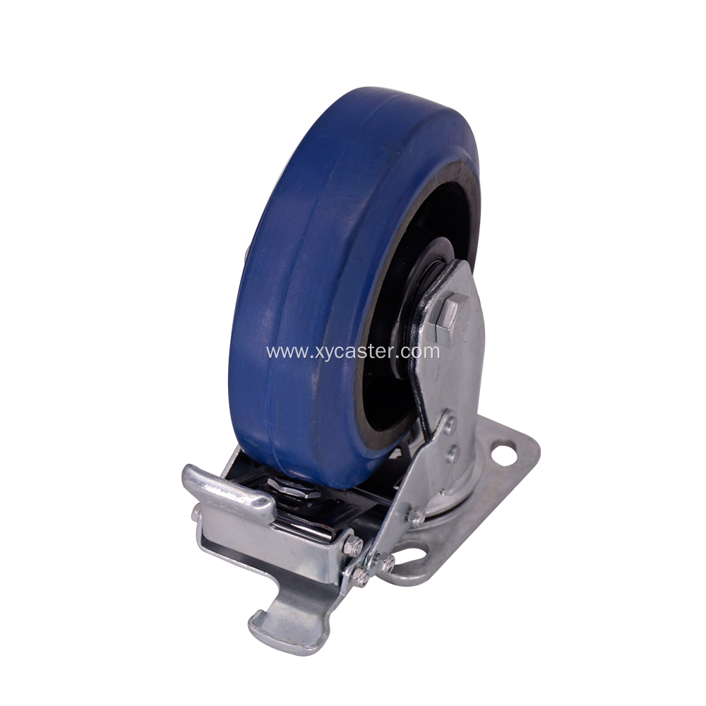 Plastic 6 Inch Rubber Caster with Brake