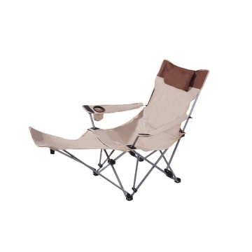  Portable Outdoor Folding Chair with Footrest & Reclining Backrest for Camping and Travel 
